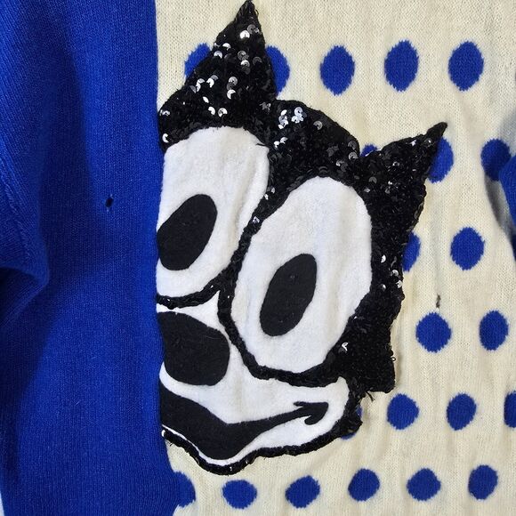 Vintage J.C. De CASTELBAJAC Iceberg Wool Sweater Felix The Cat Women Size 40 S - Picture 4 of 10